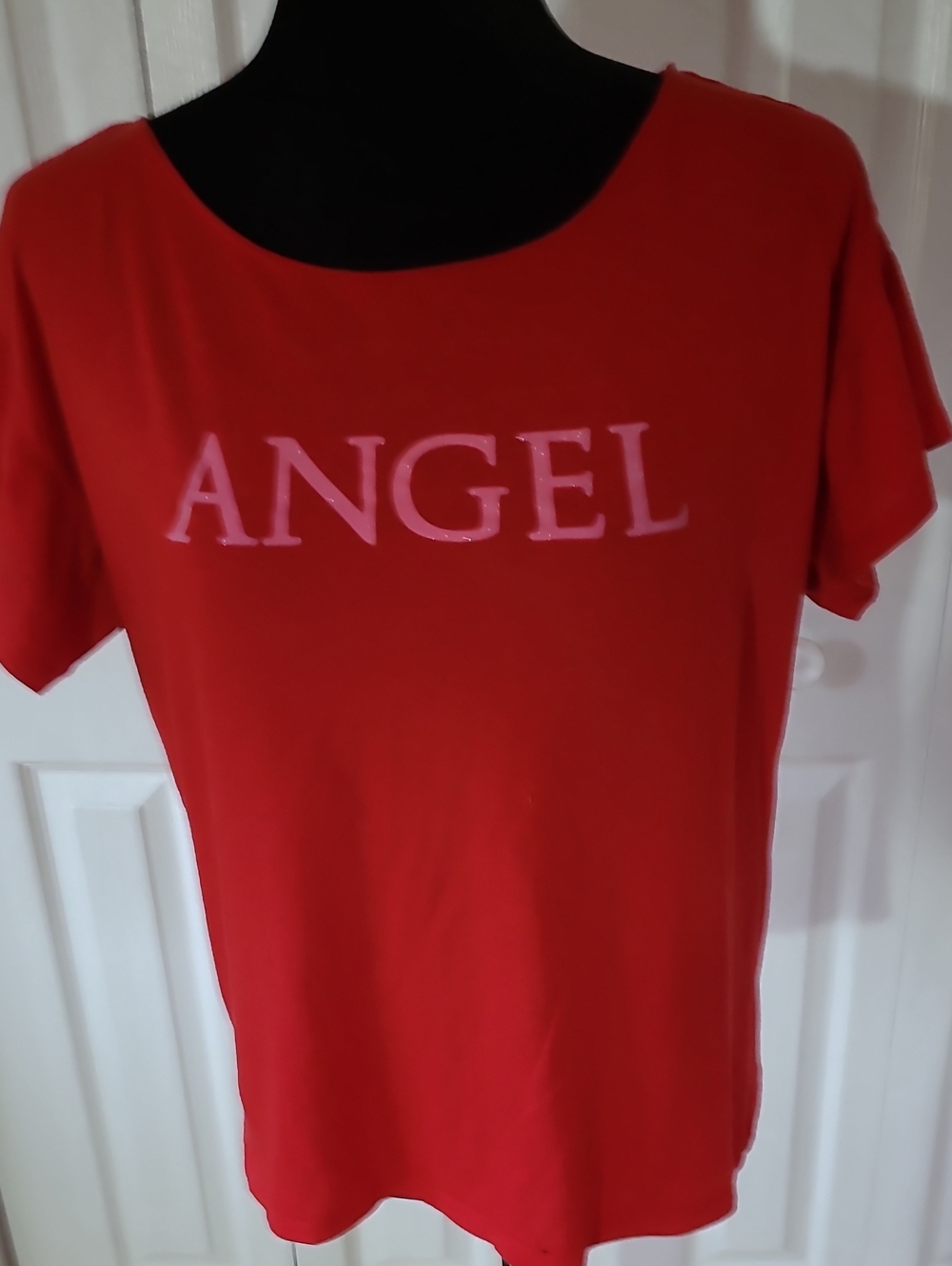 Victoria's Secret Red Tee with Black Label